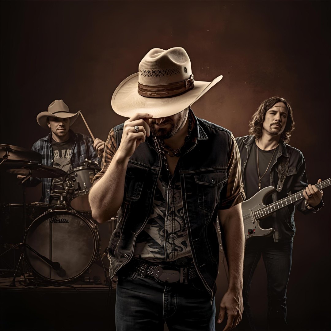 Country Shock artist portrait with country band